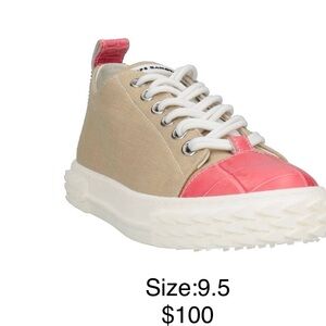 Beige and Pink Sneakers